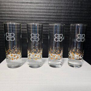 Set of 4 New Bailey's Irish Cream Tall Shooter Shot Glasses Etch Logo